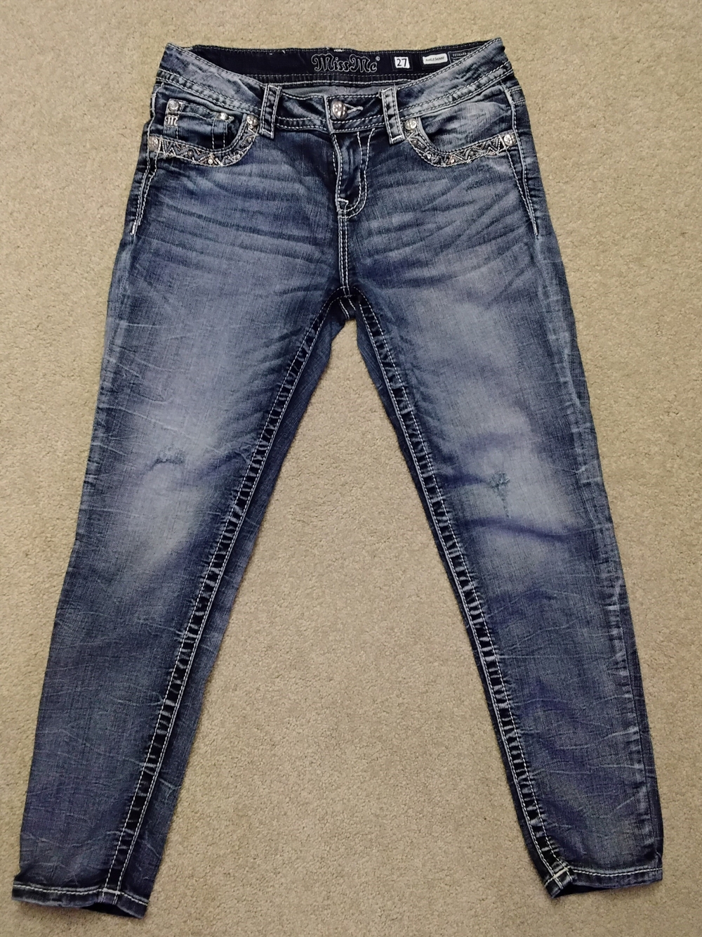 Miss Me Women's Dark Blue Slim Jeans, Size 27